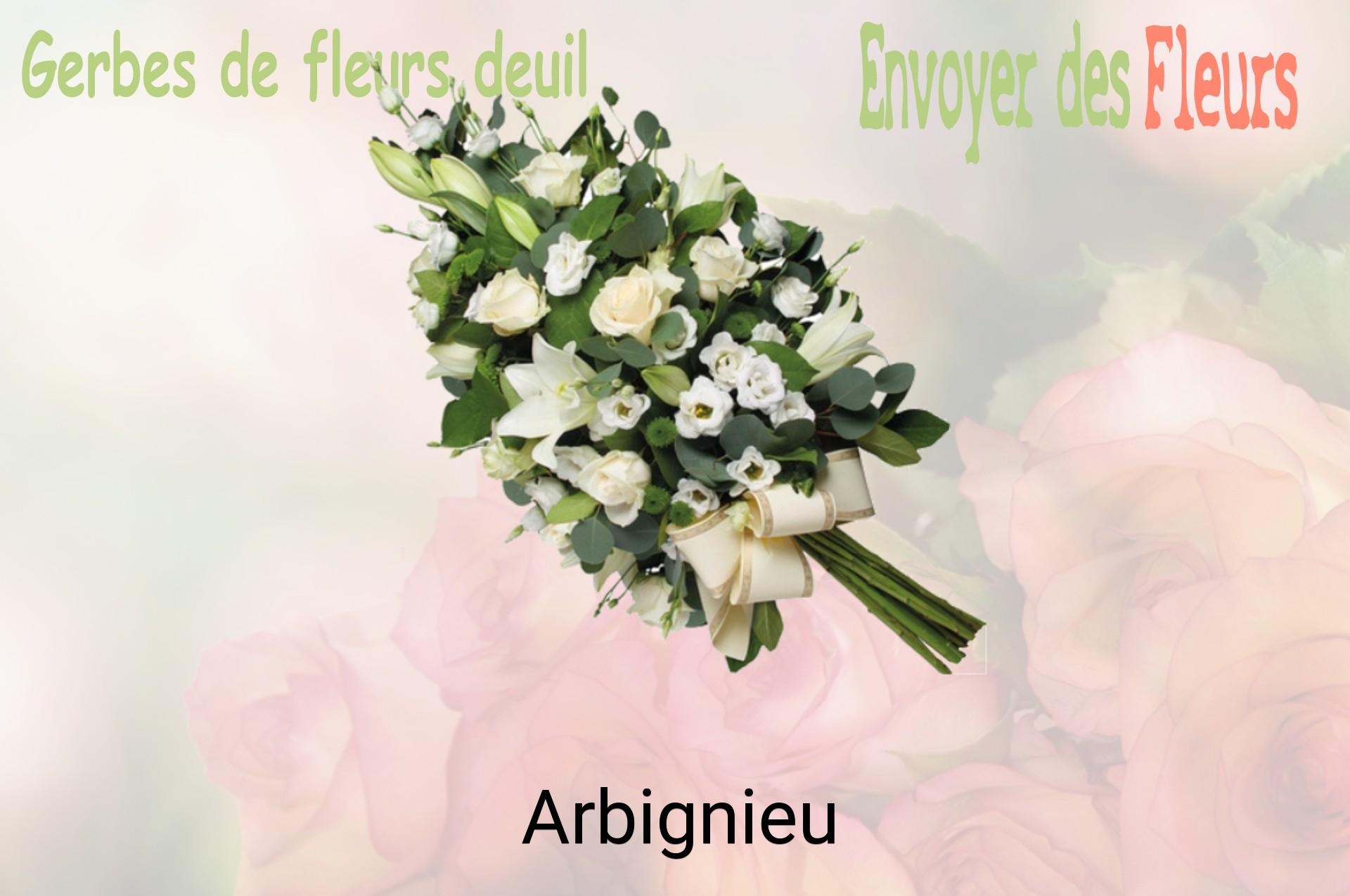 Gerbe de fleurs de deuil livrée à Arbignieu